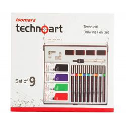 ISOMARS TECHNOART- TECHNICAL DRAWING PEN SET OF 9